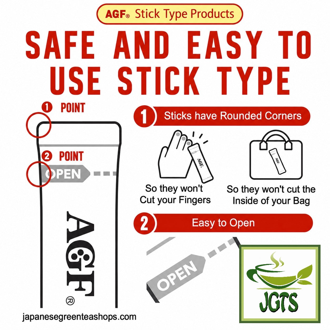 AGF Blendy Stick Espresso Au Lait Instant Coffee 8 Sticks - Safe to use stick type