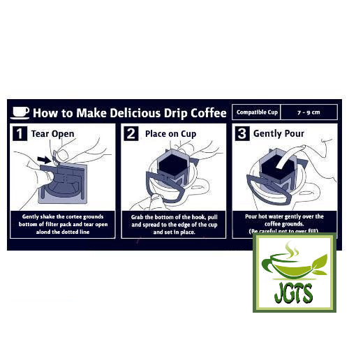 AGF Luxurious Coffee Shop Premium Drip Decaffeinated - How to brew drip coffee packets