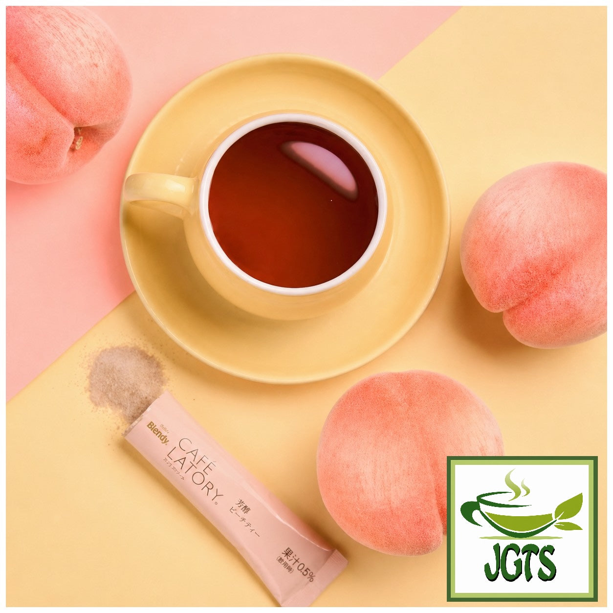 (AGF) - Blendy Cafe Latory Peach Tea - Brewed in cup with open stick