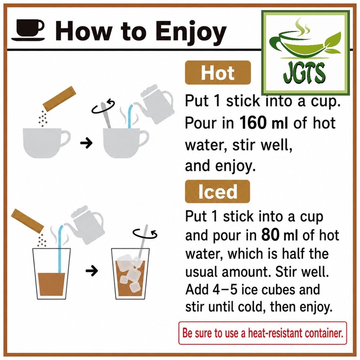 (AGF) - Blendy Cafe Latory Peach Tea - Instructions how to brew (E)