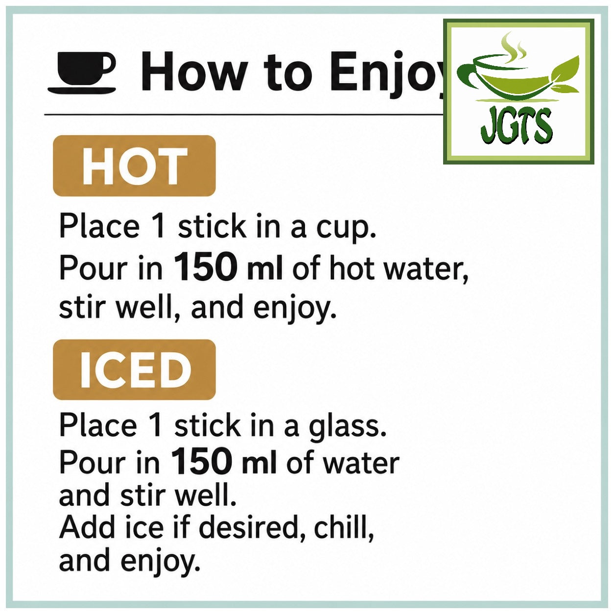 (AGF) - Blendy Cafe Latory Rich Grapefruit Jasmine Tea - Instructions to brew hot or iced (E)