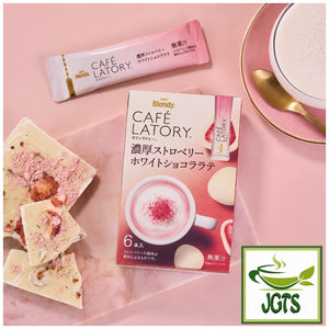 (AGF) - Blendy Cafe Latory Rich Strawberry White Chocolate Latte - Strawberry and white chocolate latte