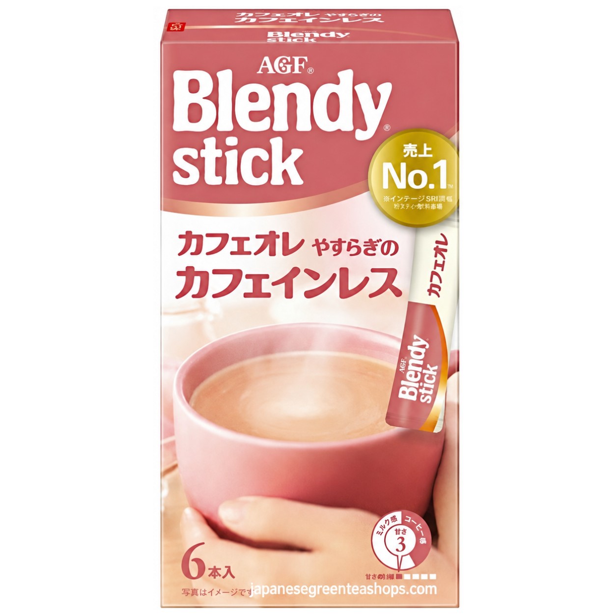 (AGF) - Blendy Stick Cafe Au Lait Caffeine Free Instant Coffee 6 Sticks