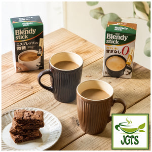 (AGF) - Blendy Stick Cafe Au Lait (No Sugar) Instant Coffee 24 Sticks - one stick brewed in cup