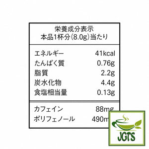 (AGF) - Blendy Stick Cafe Au Lait (Otonna) Instant Coffee 8 Sticks - Nutrition information