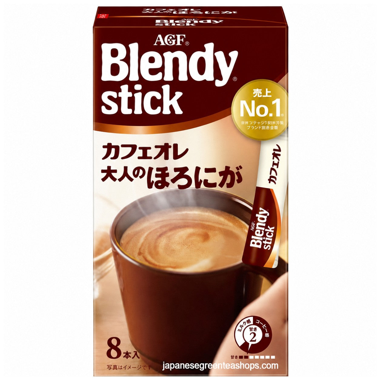 AGF) Blendy Stick Cafe Au Lait (Otonna) Instant Coffee 8 Sticks