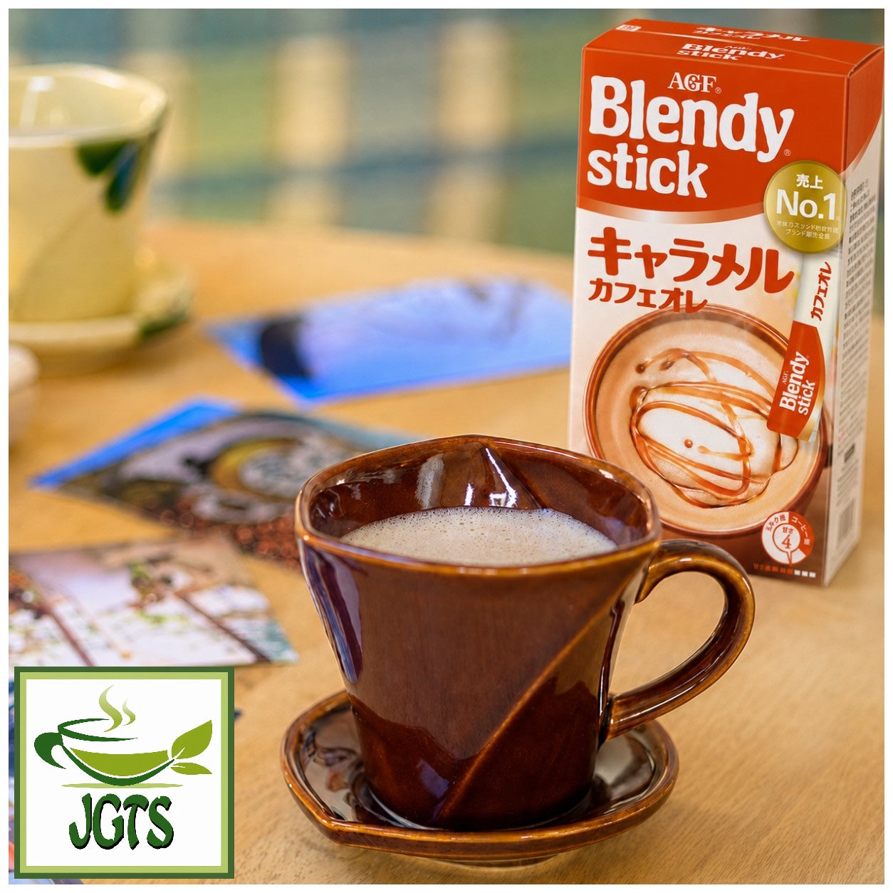 (AGF) - Blendy Stick Caramel Cafe Au Lait Instant Coffee 8 Sticks - Fresh brewed in Mug