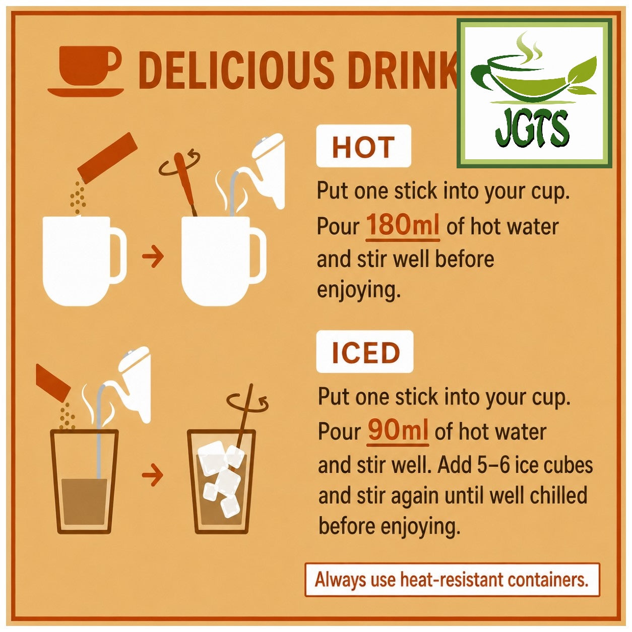 (AGF) - Blendy Stick Chai Tea Ole 6 Sticks - Hot or Cold Instructions (E)