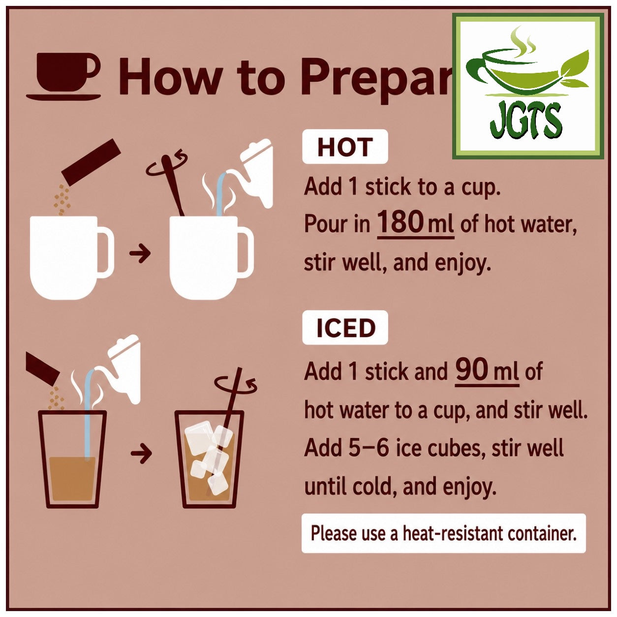(AGF) - Blendy Stick Cocoa Au Lait Instant Cocoa 18 Sticks - How to make Hot or Cold Coffee (E)