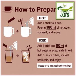 (AGF) - Blendy Stick Cocoa Au Lait Instant Cocoa 18 Sticks - How to make Hot or Cold Coffee (E)