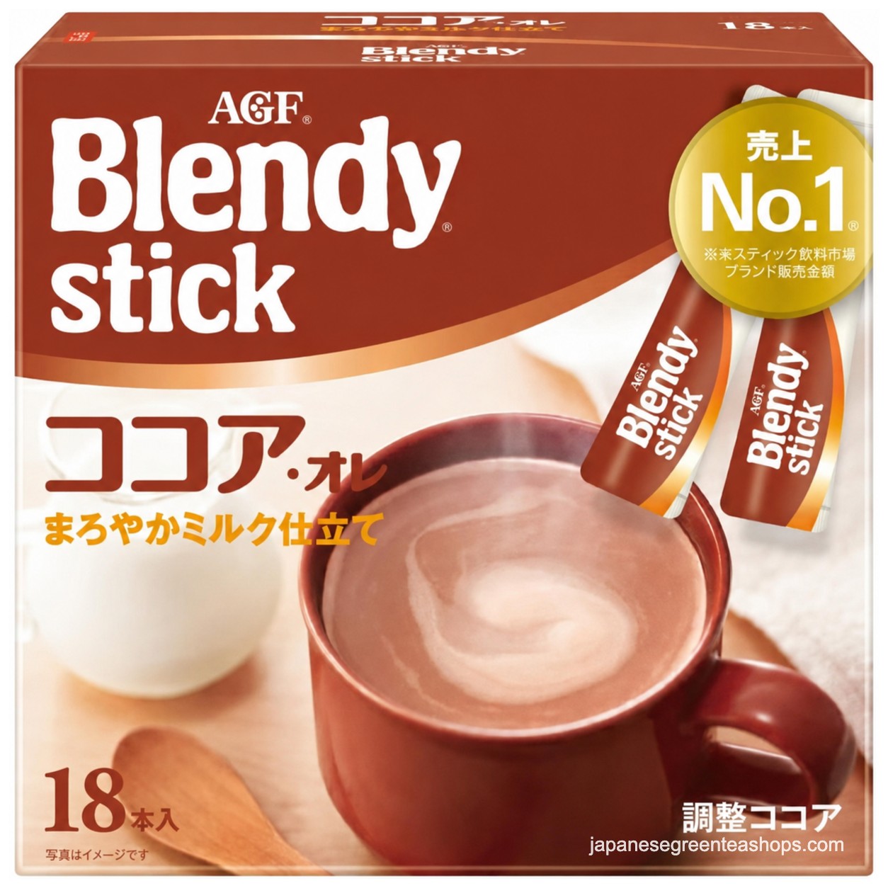 (AGF) - Blendy Stick Cocoa Au Lait Instant Cocoa 18 Sticks