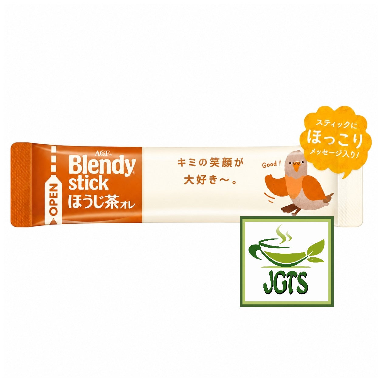 (AGF) - Blendy Stick Houjicha Cafe Au Lait Instant Tea 6 Sticks - One individually wrapped stick