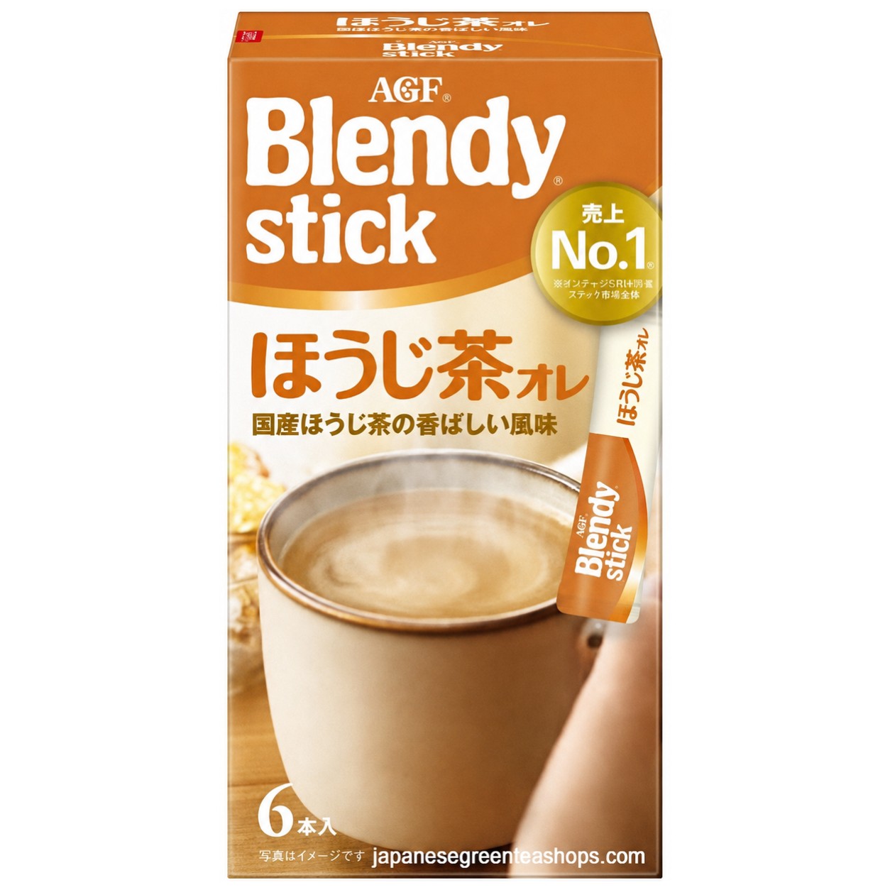 (AGF) - Blendy Stick Houjicha Cafe Au Lait Instant Tea 6 Sticks