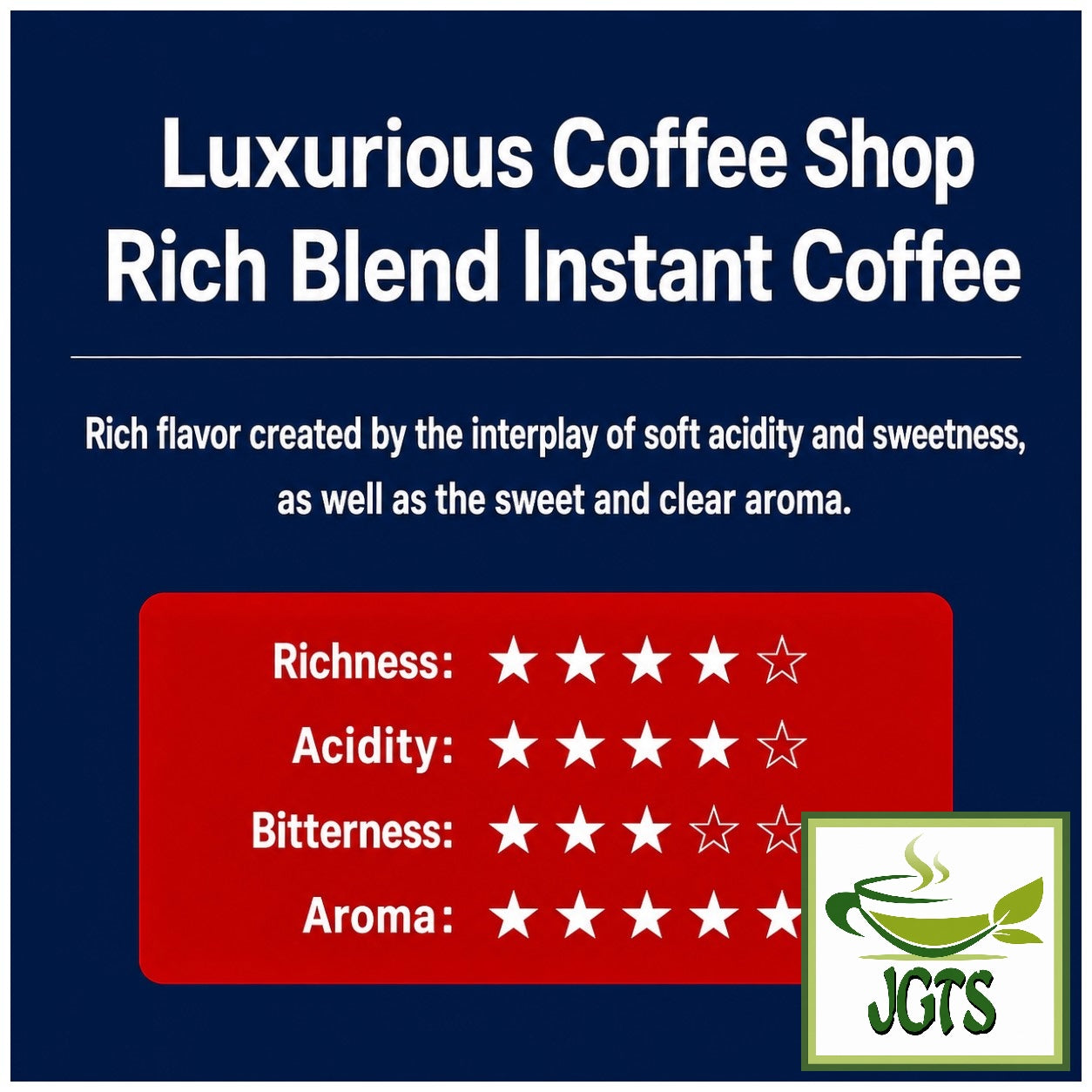 (AGF) - Luxurious Coffee Shop Rich Blend Instant Coffee (Jar) - Flavor chart (E)