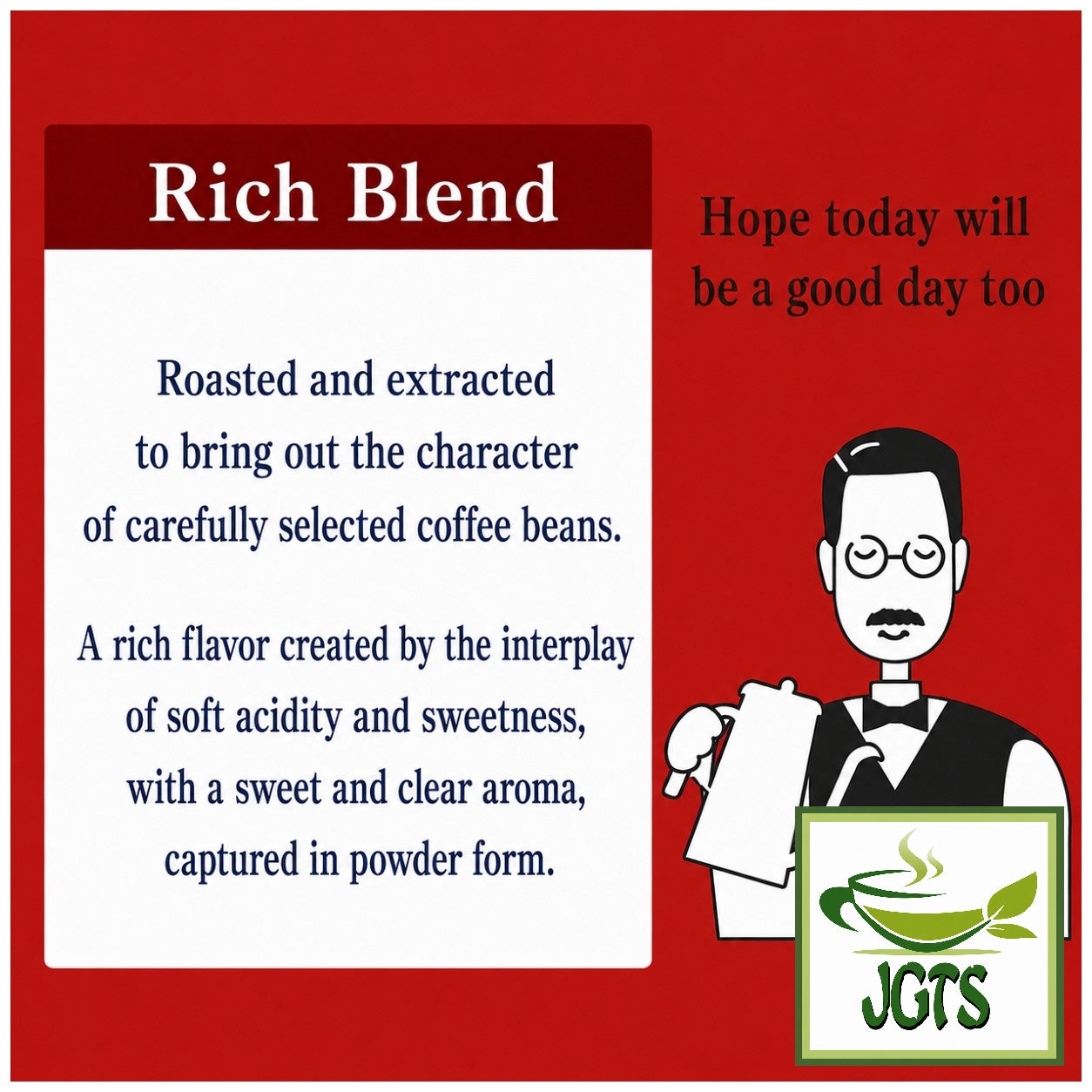  (AGF) - Luxurious Coffee Shop Rich Blend Instant Coffee (Jar) - soft acidity and sweetness with a sweet and clear aroma (E)