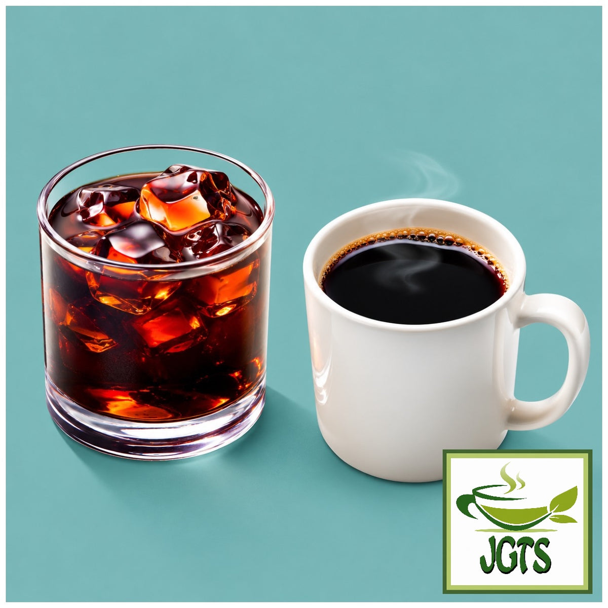 (AGF) Blendy Barley and Coffee Instant Coffee Sticks - Brewed hot and cold in a cup and glass