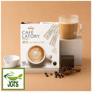 (AGF) Blendy Cafe Latory Milk Cafe Latte 18 Sticks - Ingredients and Manufacturer Information - Served hot in mug