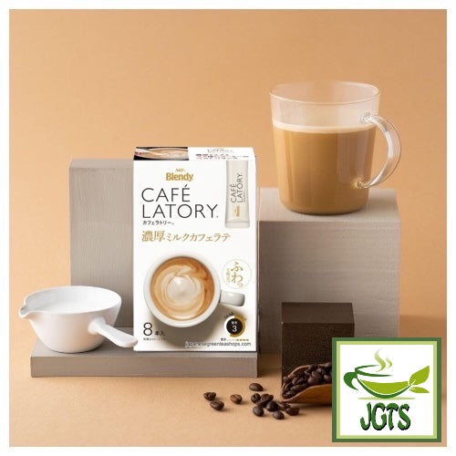 (AGF) Blendy Cafe Latory Milk Cafe Latte 8 Sticks - Fresh brewed in cup and package