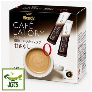 (AGF) Blendy Cafe Latory Milk (Non-Sweet) Cafe Latte 18 Sticks - Box side view