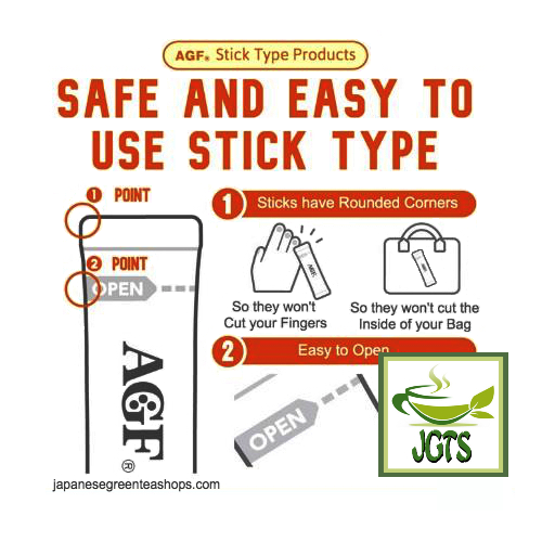(AGF) Blendy Cafe Latory Milk (Non-Sweet) Cafe Latte 8 Sticks - Safe and Easy Open Stick