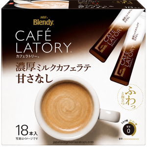 (AGF) Blendy Cafe Latory Milk (Non-Sweet) Cafe Latte (18 Sticks)