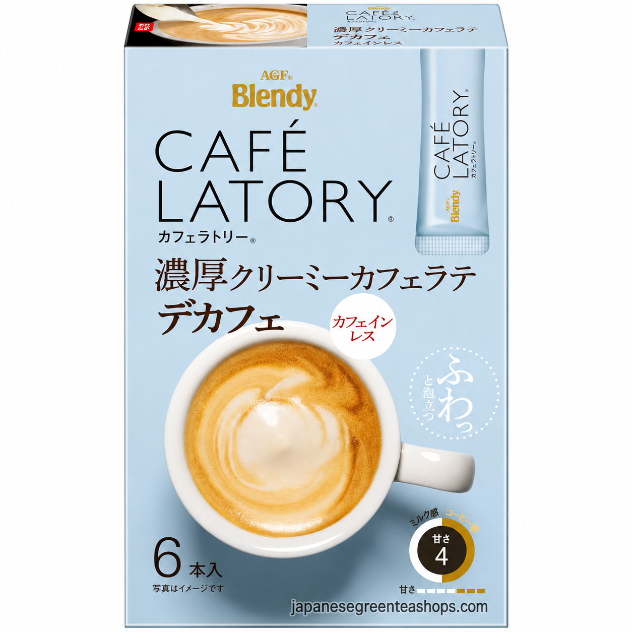 (AGF) Blendy Cafe Latory Rich Creamy Caffe Latte Decaf 6 (Sticks)
