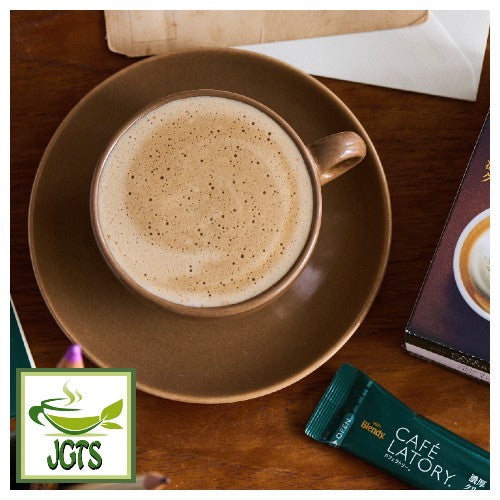 (AGF) Blendy Cafe Latory Rich Creamy Cappuccino Latte 18 Sticks - Fresh brewed in cup view
