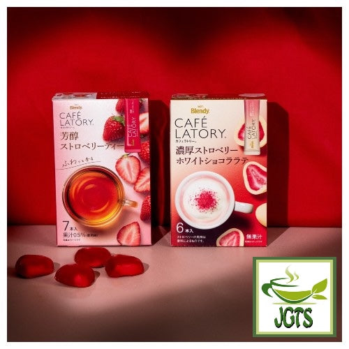 (AGF) Blendy Cafe Latory Rich Strawberry White Chocolate Latte - New Strawberry products