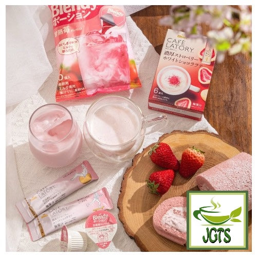 (AGF) Blendy Cafe Latory Rich Strawberry White Chocolate Latte - Strawberry series - Strawberry series