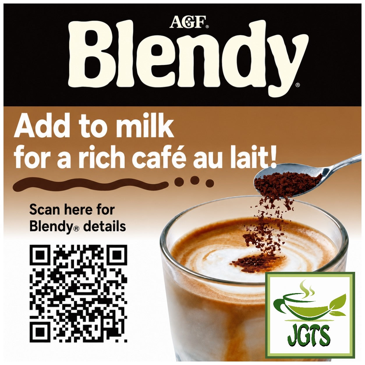 (AGF) Blendy Espresso Instant Coffee - Scan QR code for instructions (E)