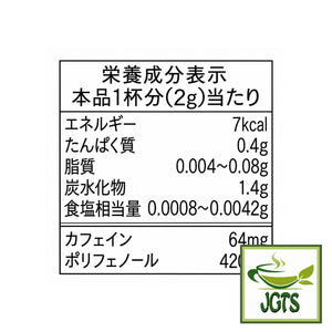 (AGF) Blendy Morihiko Time Black Deep Flavor Coffee Sticks - Nutrition information
