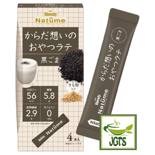 (AGF) Blendy Natume Snack Latte Black Sesame - Package and one stick