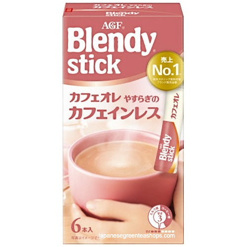 (AGF) Blendy Stick Cafe Au Lait Caffeine Free Instant Coffee 6 Sticks