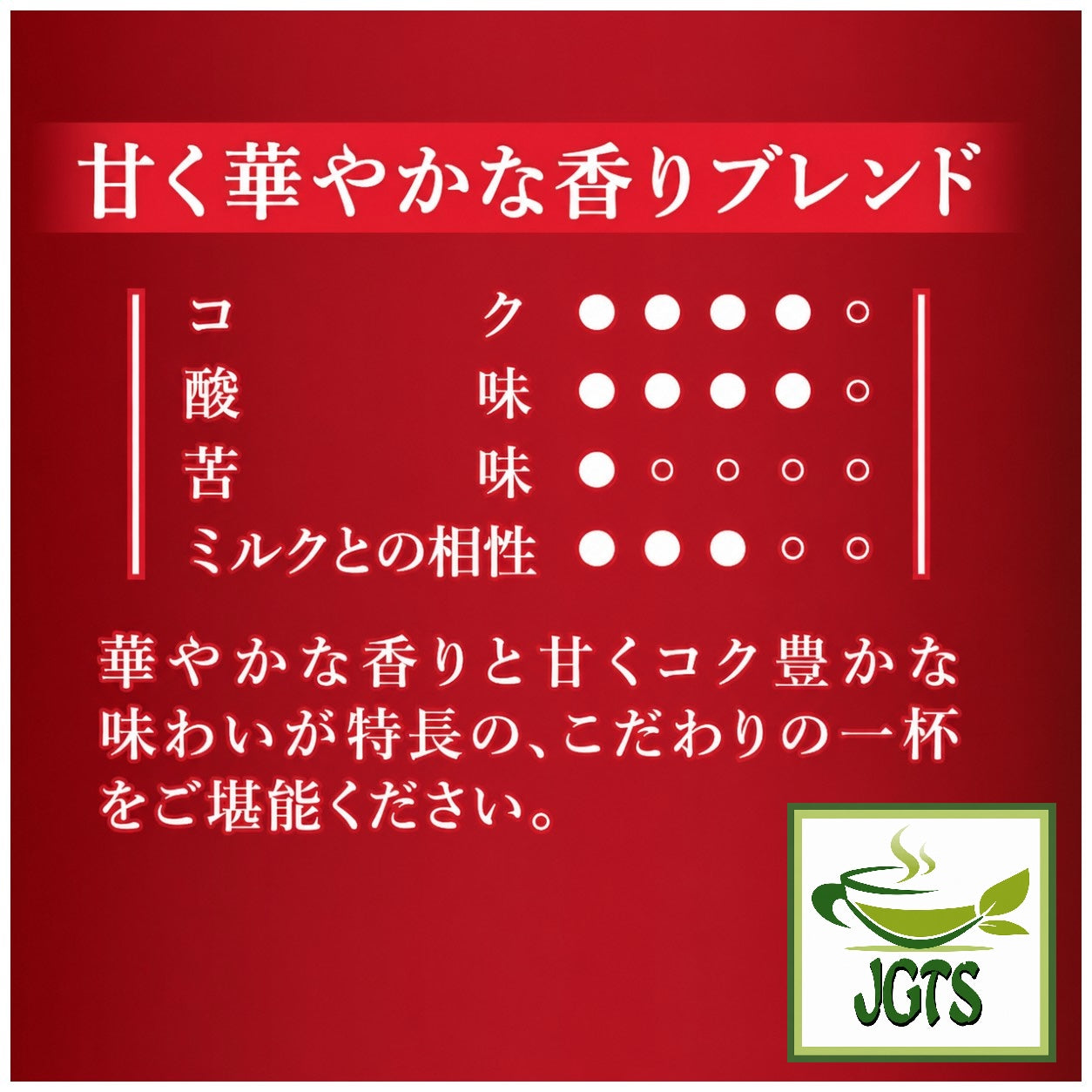 (AGF) ~ Luxurious Coffee Shop Mocha Blend Ground Coffee - Flavor chart