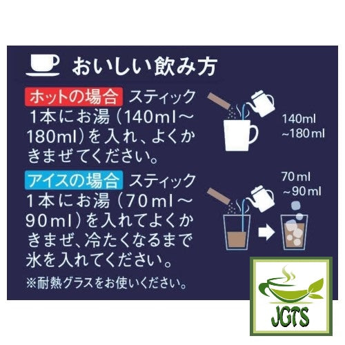 (AGF) Luxurious Coffee Shop Premium Assortment Instant Coffee - Instructions to brew