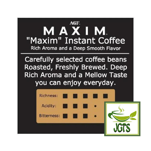 (AGF) Maxim Aroma Select Blend Instant Coffee (Jar) - Flavor chart English