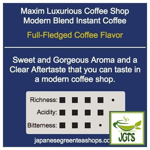 (AGF) Maxim Luxurious Coffee Shop Modern Blend Instant Coffee - Flavor Chart 