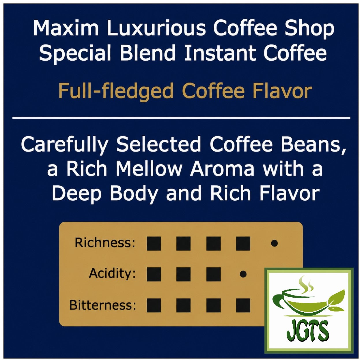 (AGF) Maxim Luxurious Coffee Shop Special Blend Instant Coffee - One Stick Flavor Chart (E)
