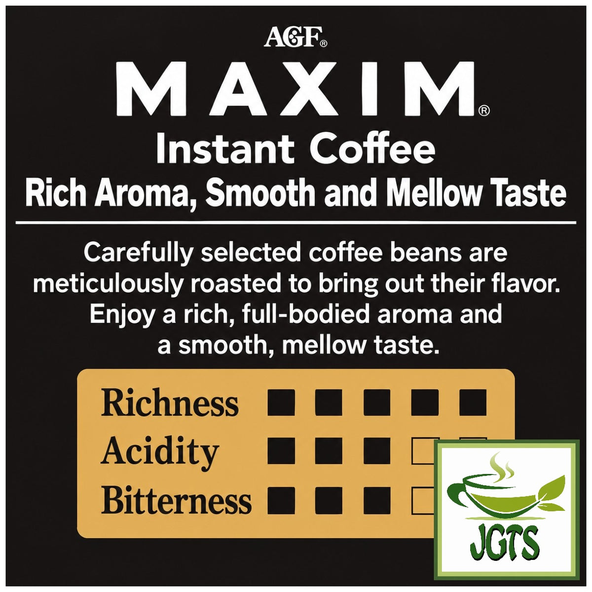 (AGF) Maxim Stick Black - Flavor chart (E)