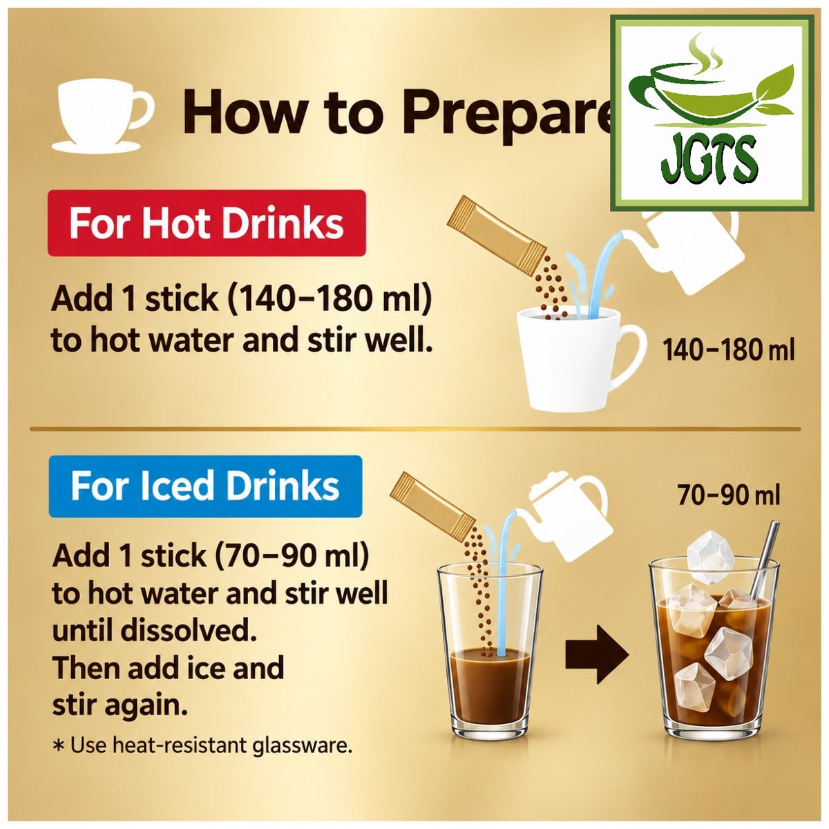 (AGF) Maxim Stick Black - Instructions to prepare hot or cold (E)