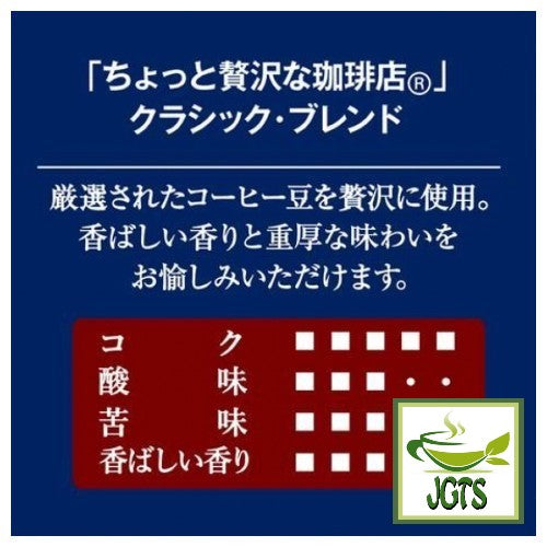 (AGF) Slightly Luxurious Coffee Shop Classic Blend Instant Coffee - Flavor chart Japanese