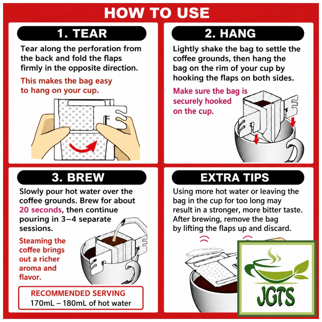 AVANCE Cafe Lab Mocha Blend - Instructions to drip brew (E)