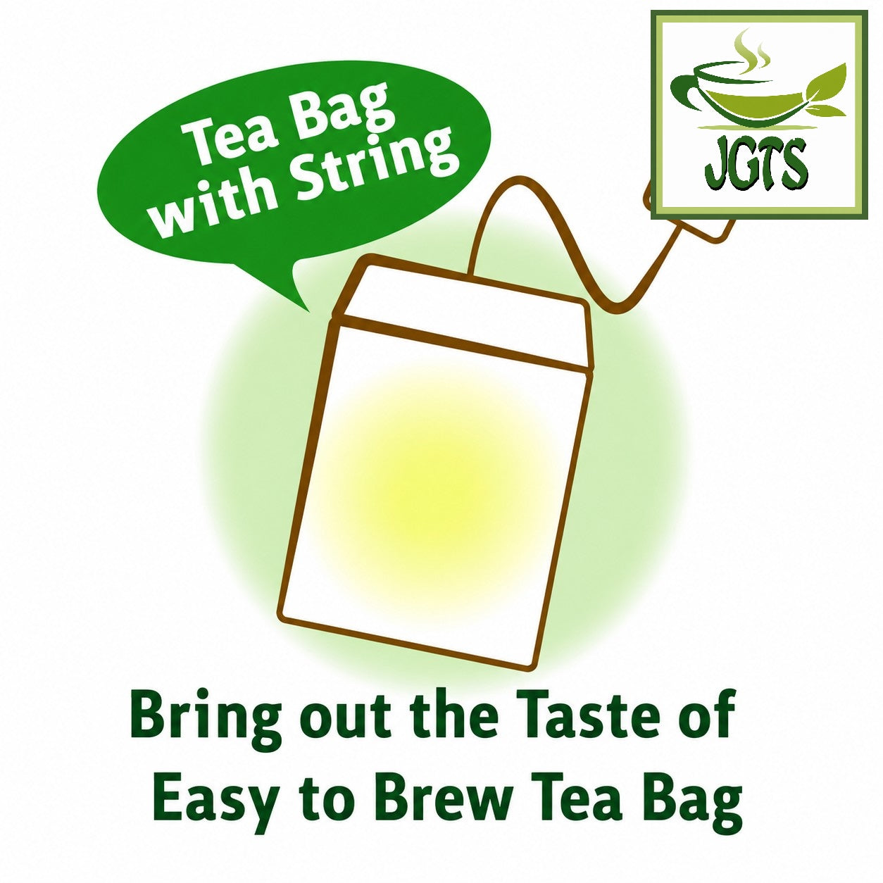 Asamiya Midori No Ocha Green Tea Bags - Tea bag with string