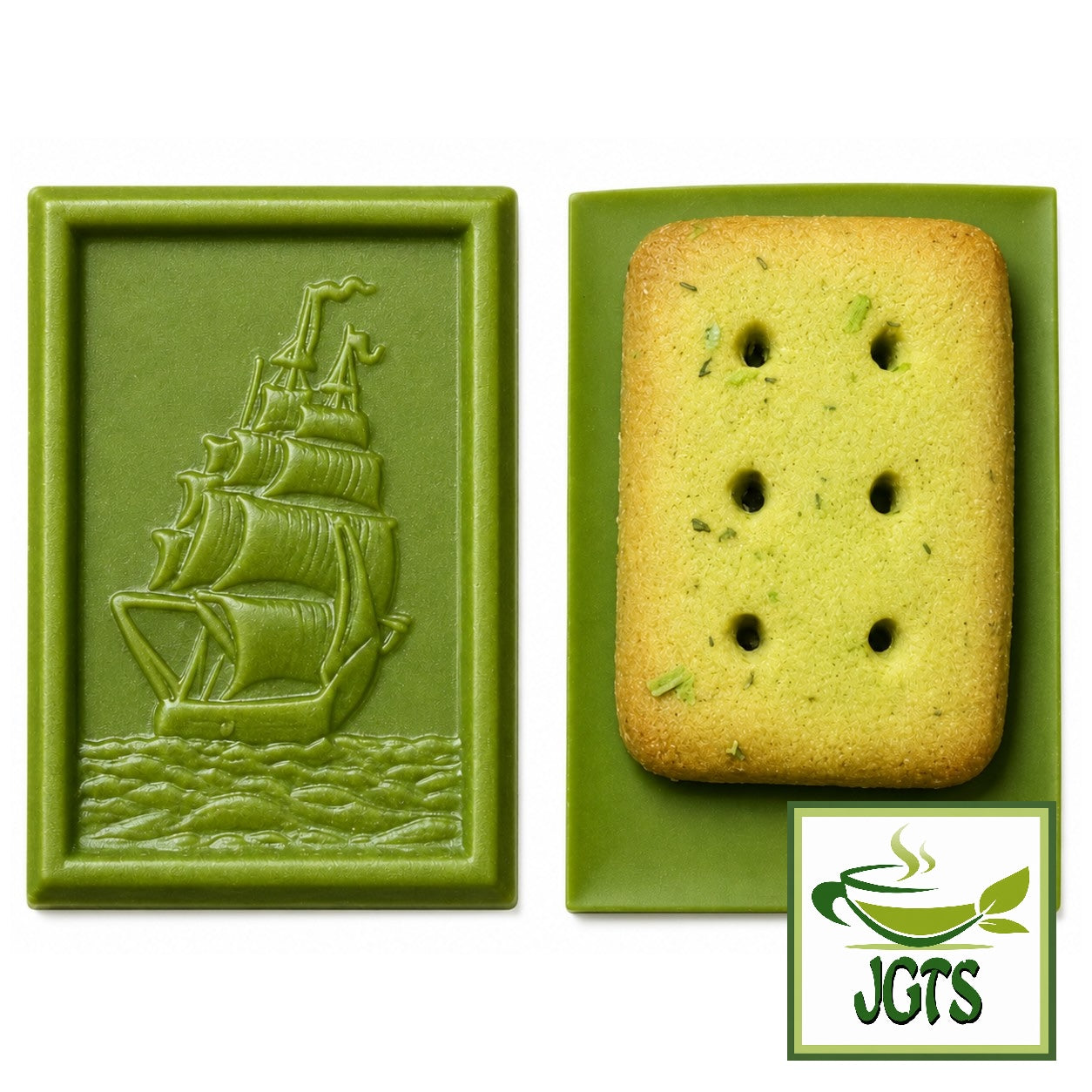 (Bourbon) Alfort Mini Chocolate Dark Matcha - Cookies front and back photograph
