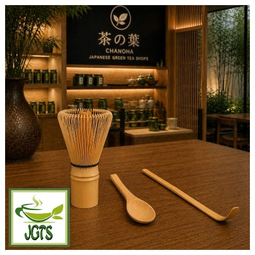 Chasen, Chasaku, Tea Spoon on table at teashop