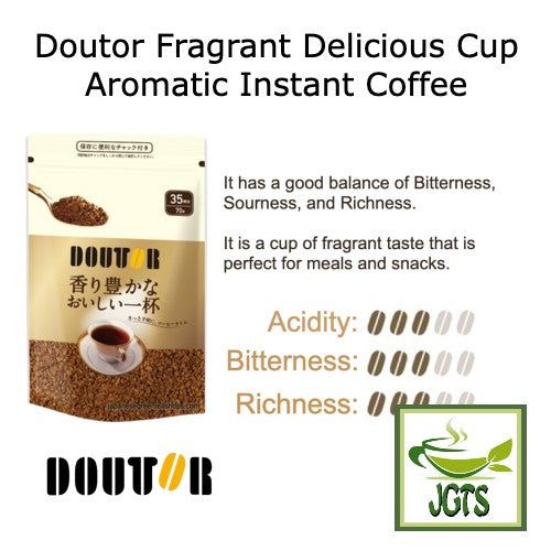 Doutor Fragrant Delicious Cup Aromatic Instant Coffee - Flavor Chart
