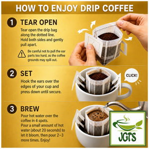Doutor Fragrant Mellow Blend Drip Coffee- Instructions to drip brew Doutor's coffee packets (ENG)