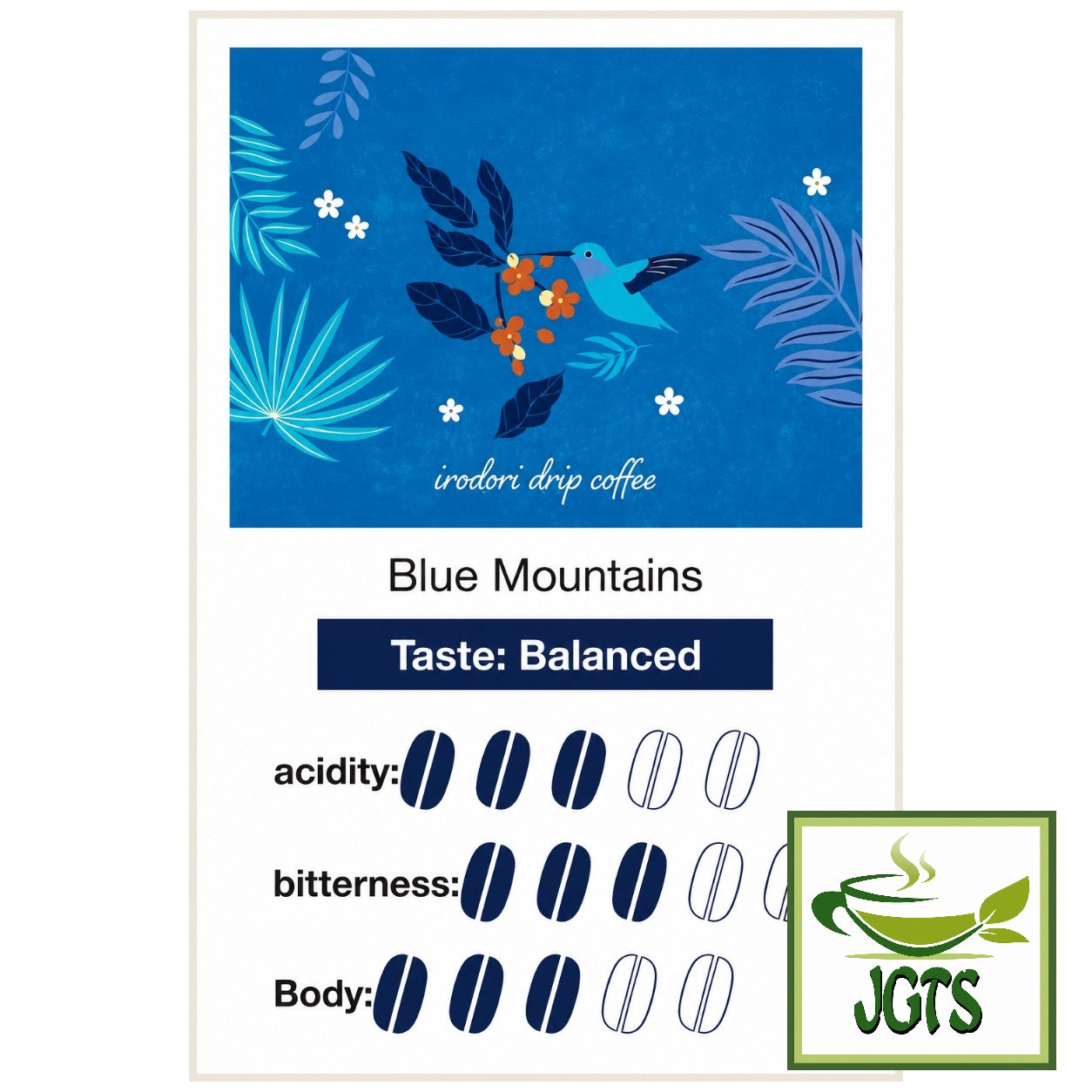 Doutor Two Flavor Drip Coffee - Product Blue Mountain flavor chart