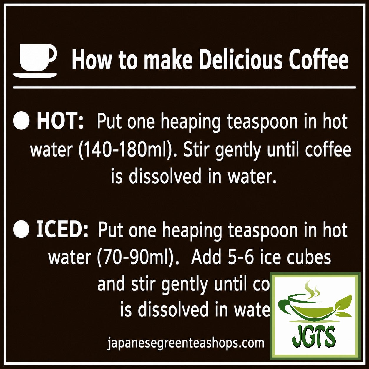 (Doutor) Fragrant Delicious Cup Instant Coffee - Instructions to make instant coffee