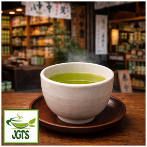 First Harvest - Deep Steamed Sayama Tea - brewed in cup at teashop